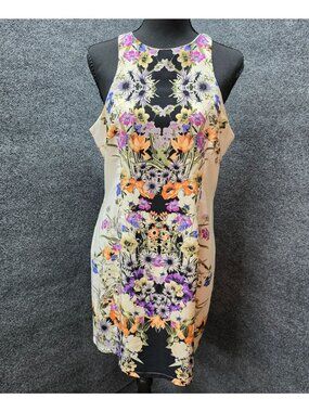 Love Marks Floral Cottagecore Mini Sheath Dress M Feminine Romantic Garden Party